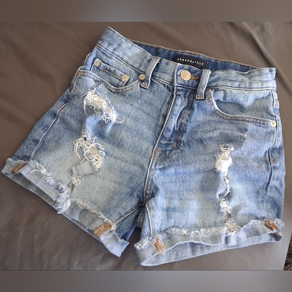 Mom Short Denim Ripped Distressed Jean - Picture 2 of 6